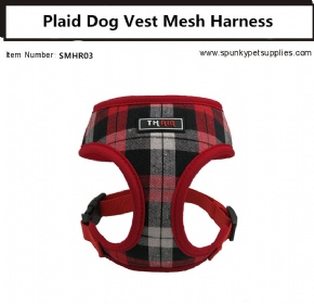 Plaid Dog Vest Mesh Harness