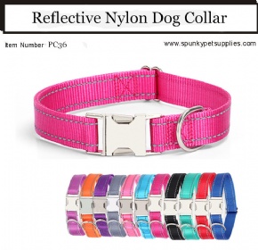 REFLECTIVE PERSONALIZED NYLON DOG COLLAR